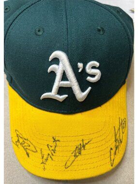 Oakland Athletics New Era Adjustable Velcro Hat Green & Yellow OSFM